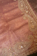 Designer Peach  Crush Tissue Saree