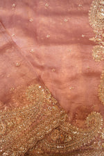 Designer Peach  Crush Tissue Saree
