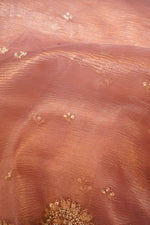 Designer Peach  Crush Tissue Saree