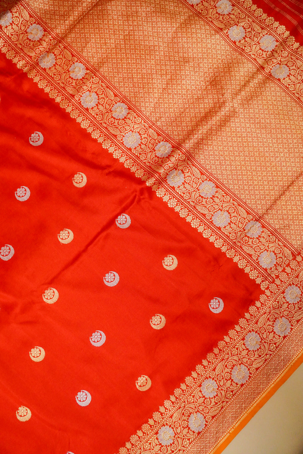 Handwoven Red Banarasi Katan Silk Saree