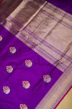 Handwoven Purple Banarasi Katan Silk Saree