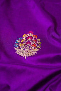 Handwoven Purple Banarasi Katan Silk Saree