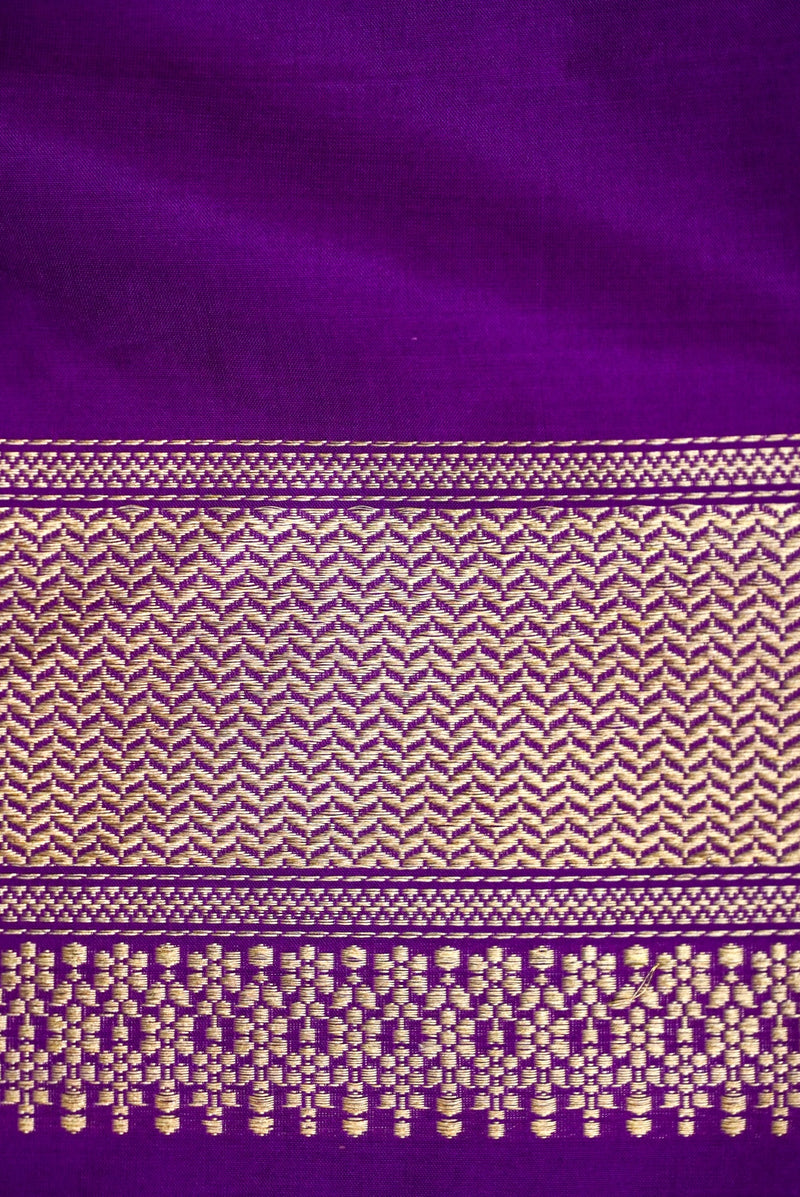 Handwoven Purple Banarasi Katan Silk Saree