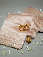 Peach Designer Tissue Silk Saree