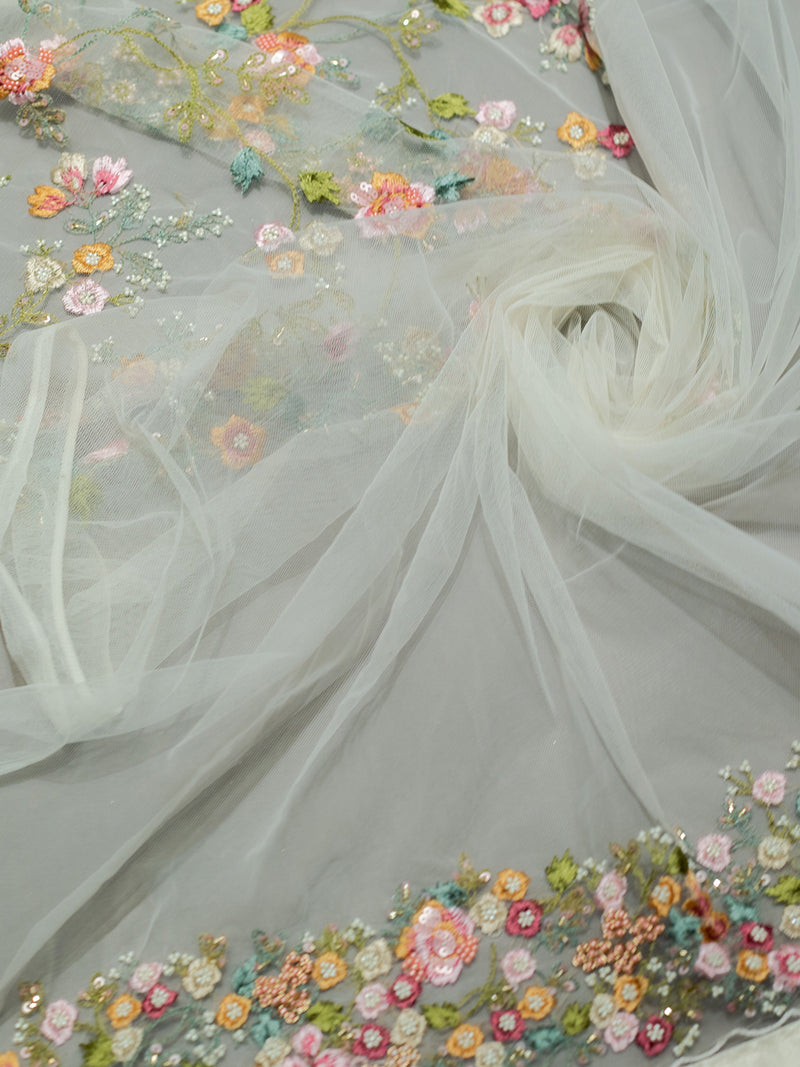 Handwoven White Banarasi Organza Saree