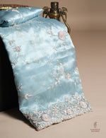 Designer Light Blue Organza Tissue Silk Saree