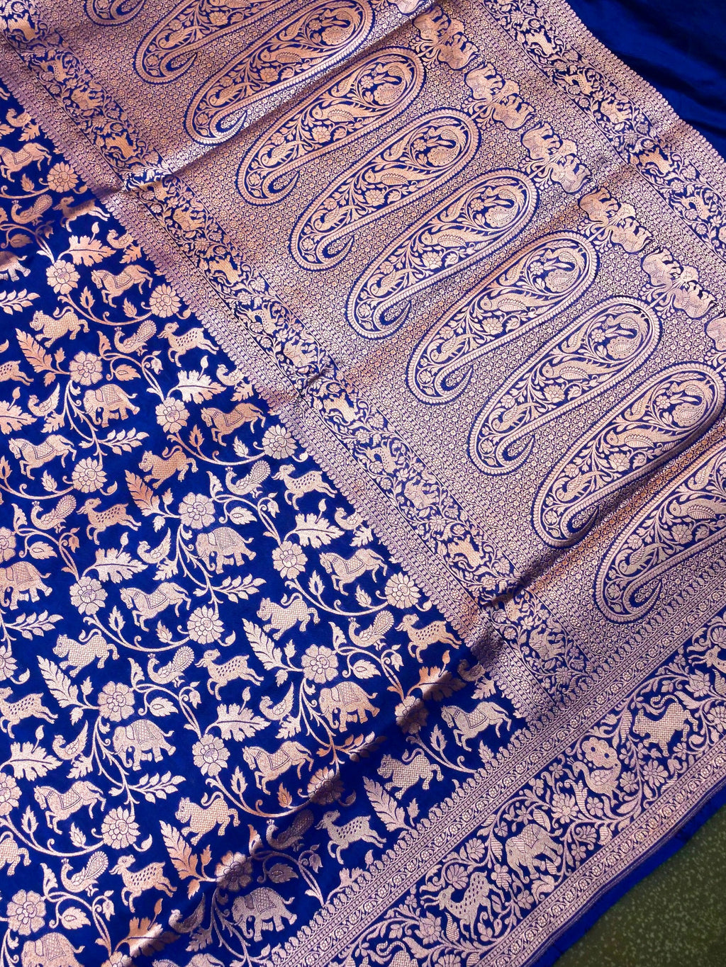 Handwoven Royal Blue Banarasi Katan Silk Saree