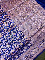 Handwoven Royal Blue Banarasi Katan Silk Saree