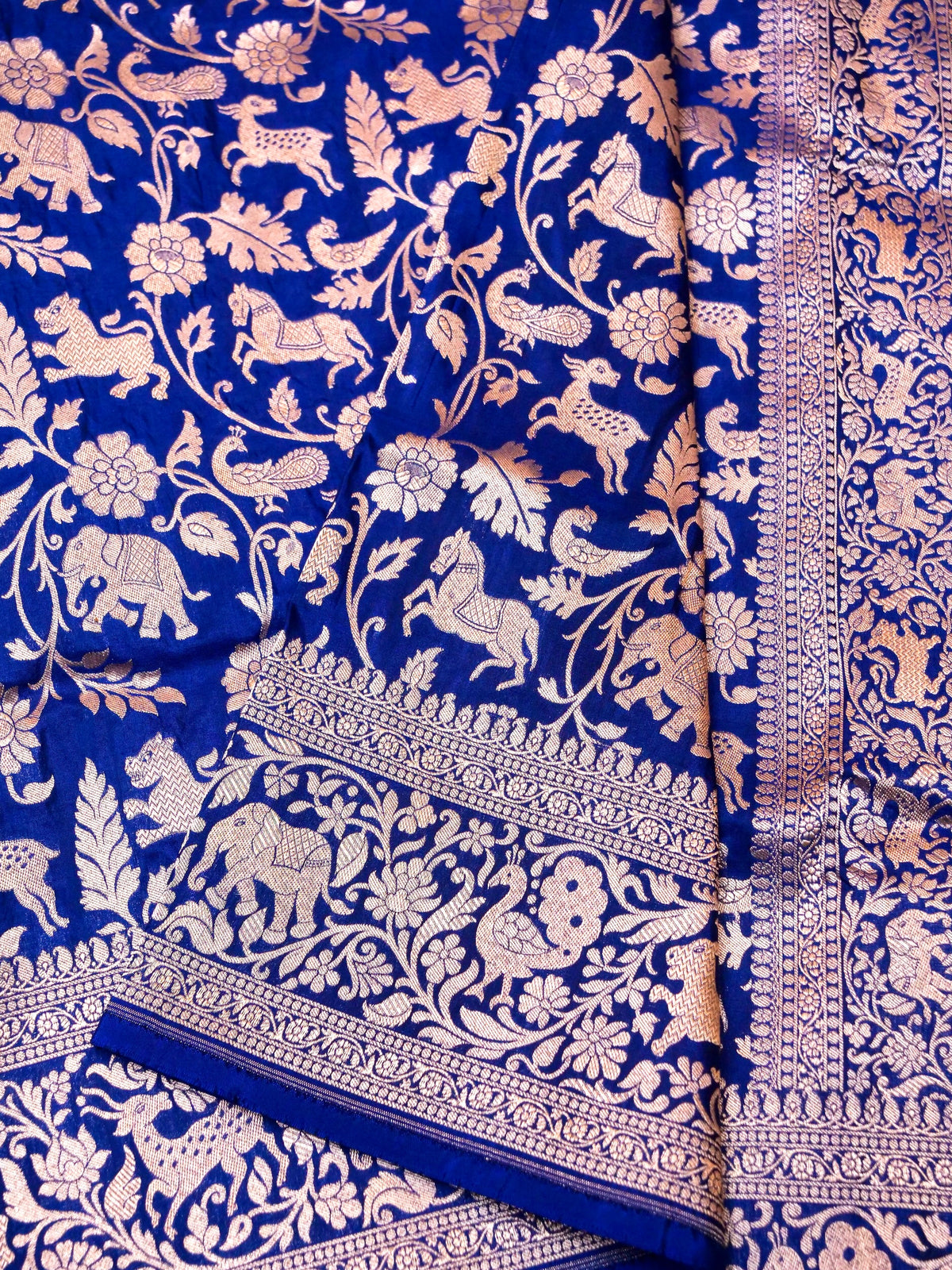 Handwoven Royal Blue Banarasi Katan Silk Saree