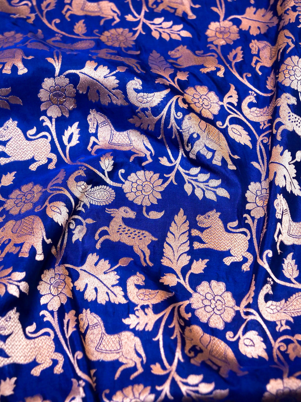 Handwoven Royal Blue Banarasi Katan Silk Saree