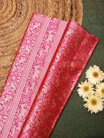 Handwoven Magenta Pink Banarasi Katan Silk Saree