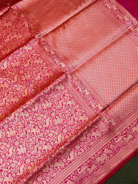 Handwoven Magenta Pink Banarasi Katan Silk Saree