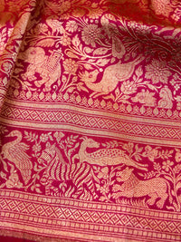 Handwoven Magenta Pink Banarasi Katan Silk Saree