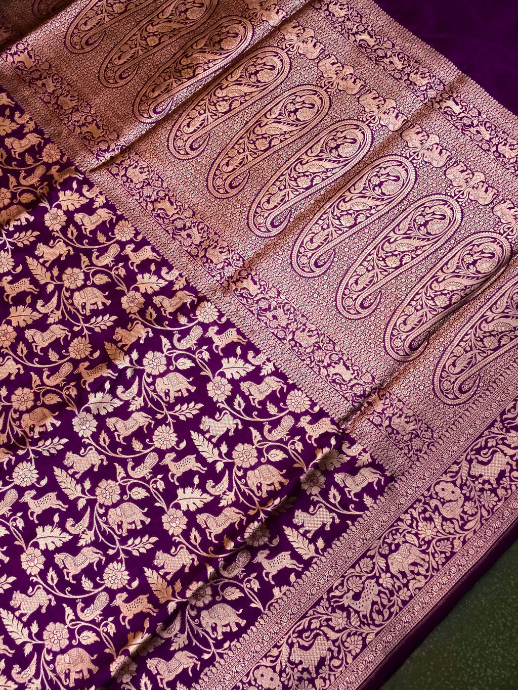 Handwoven Wine Banarasi Katan Silk Saree