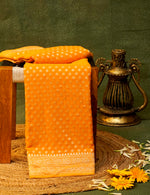 Handwoven Mustard Yellow Banarasi Khaddi Georgette Saree