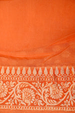 Handwoven Peach Banarasi Khaddi Georgette Saree