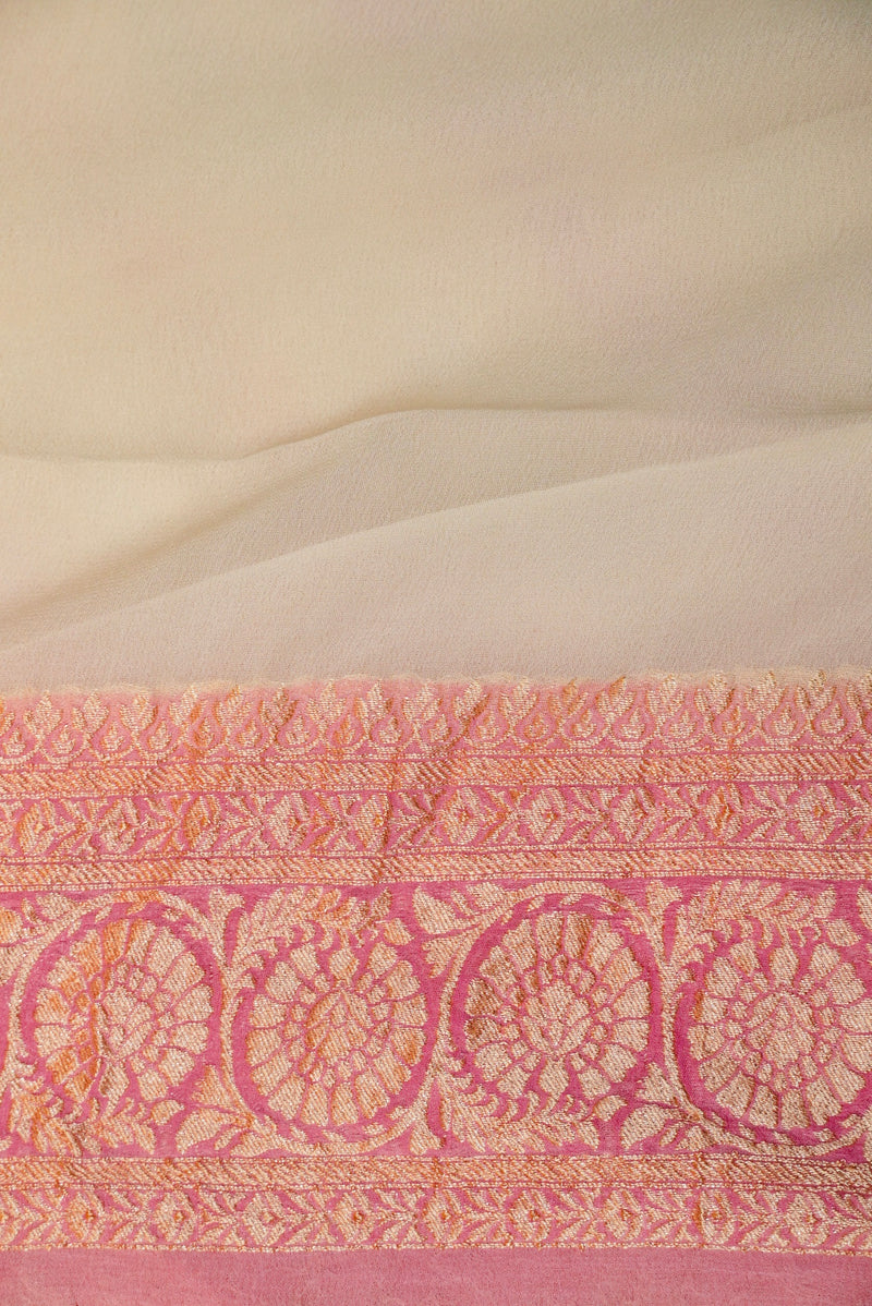 Handwoven Rangkat Banarasi Khaddi Georgette Saree