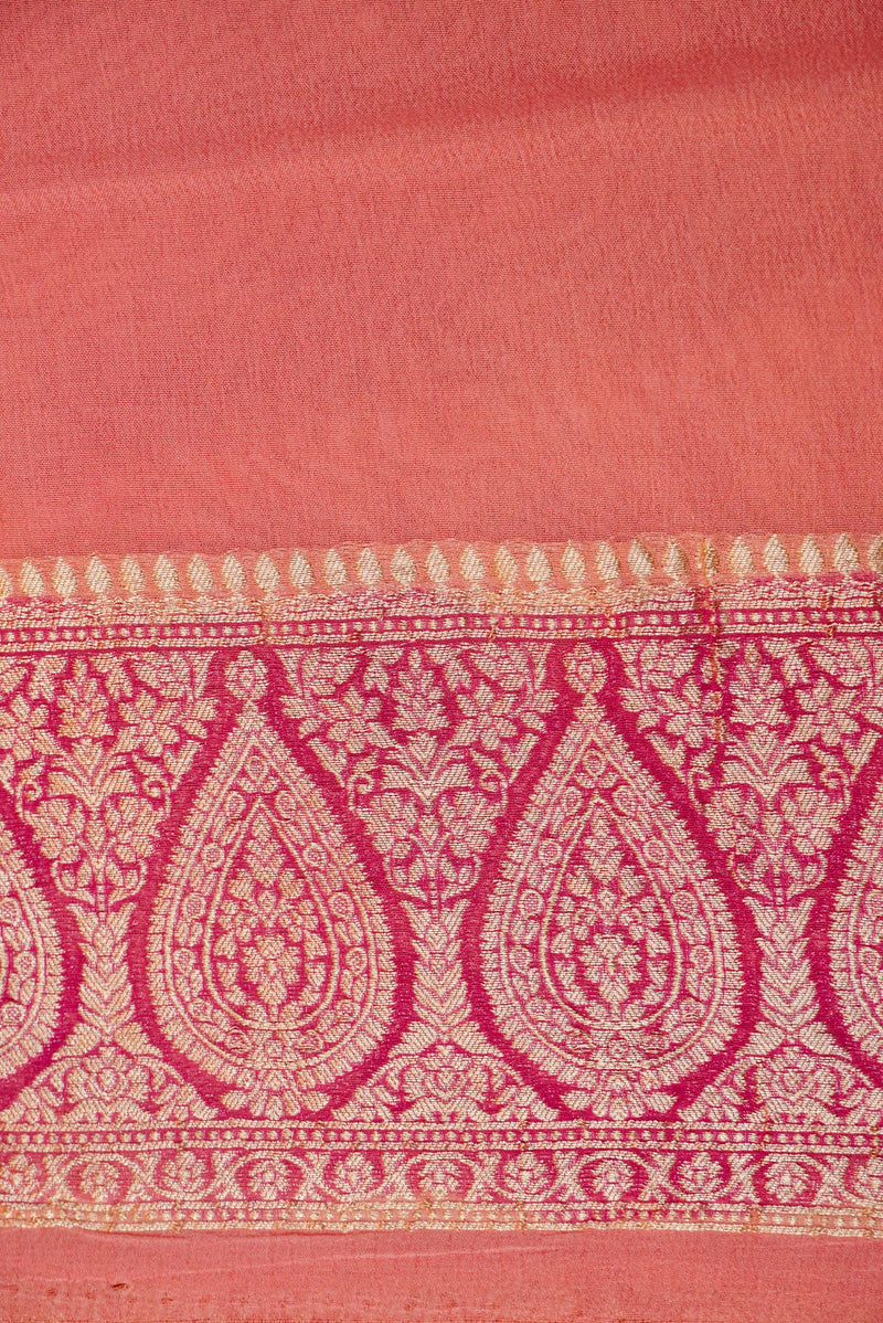 Handwoven Rangkat Banarasi Khaddi Georgette Saree