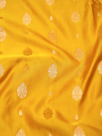 Handwoven Yellow Banarasi Mashru Silk Saree