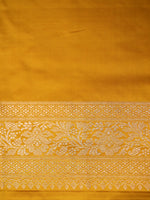 Handwoven Yellow Banarasi Mashru Silk Saree