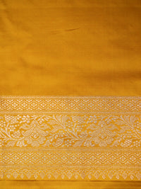 Handwoven Yellow Banarasi Mashru Silk Saree