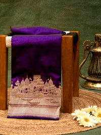 Handwoven Purple Banarasi Katan Silk Saree