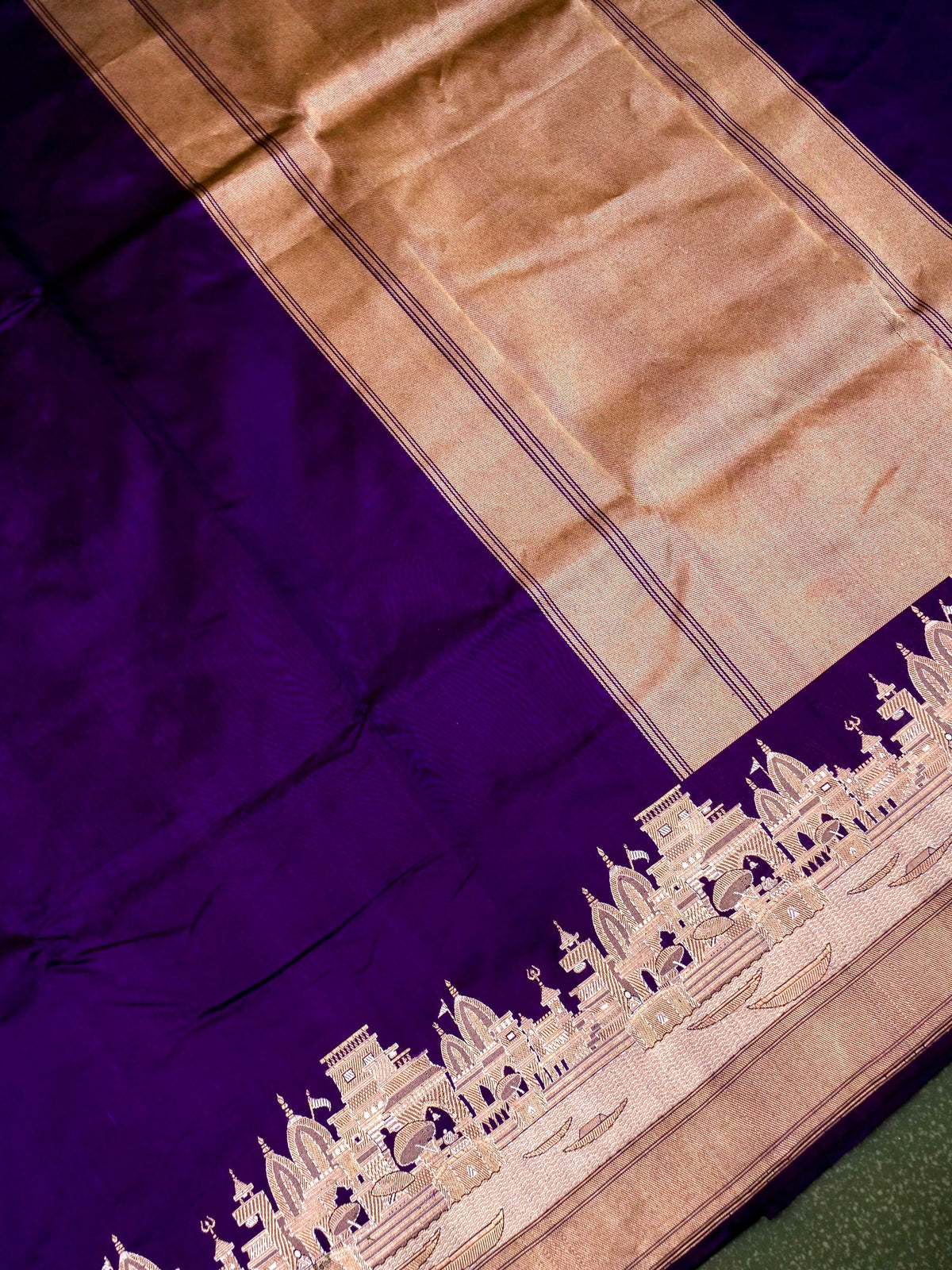 Handwoven Purple Banarasi Katan Silk Saree