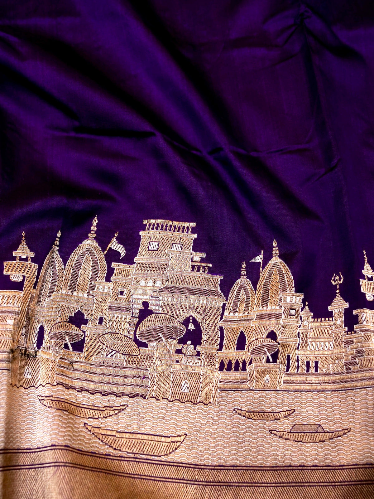 Handwoven Purple Banarasi Katan Silk Saree