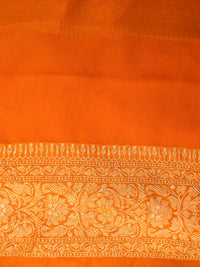 Handwoven Yellow Banarasi Khaddi Georgette Saree