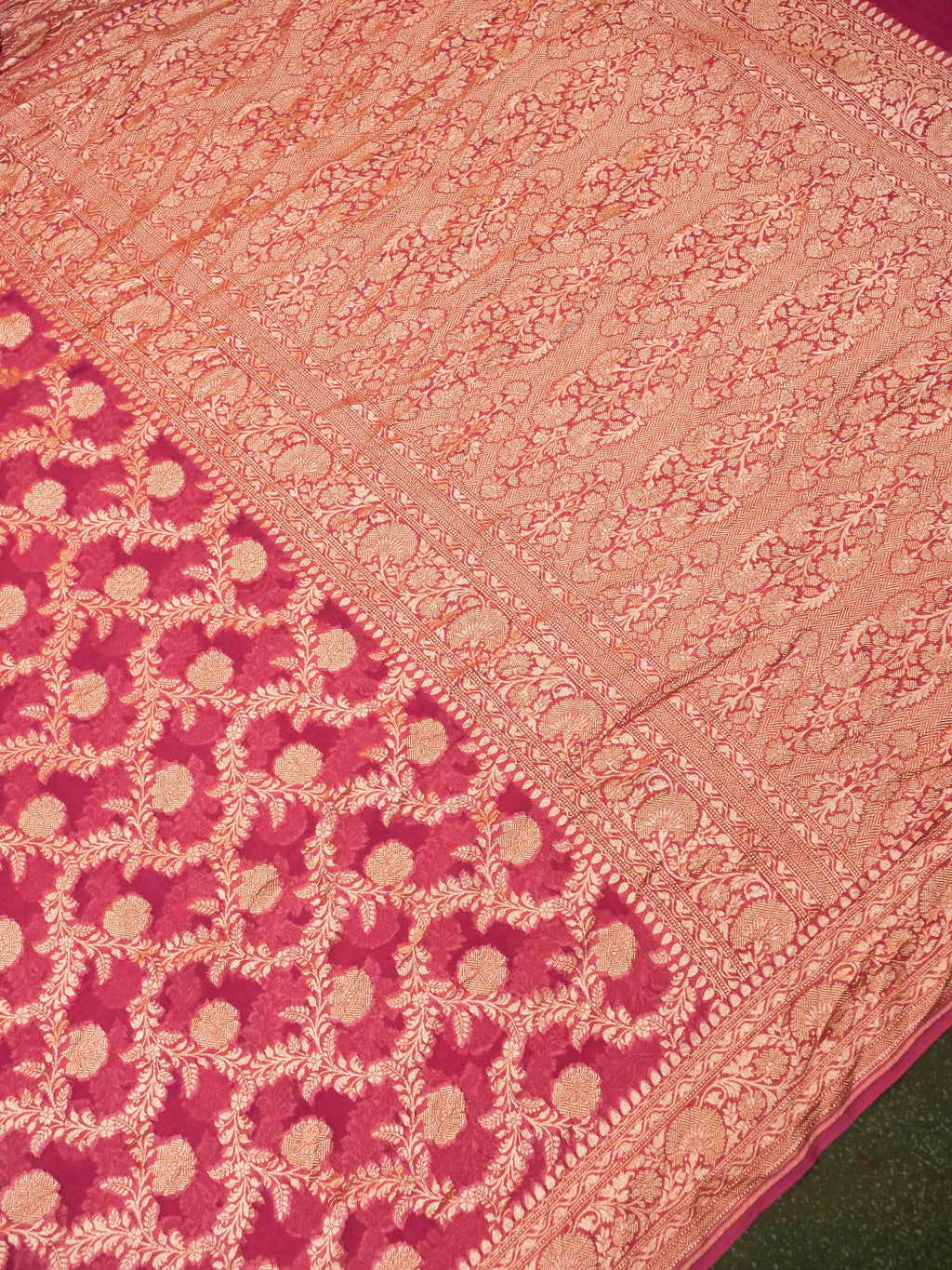 Handwoven Light Pink Banarasi Khaddi Georgette Saree