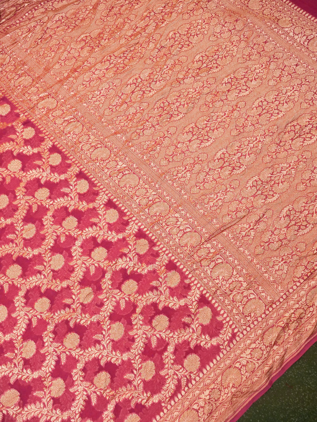 Handwoven Light Pink Banarasi Khaddi Georgette Saree