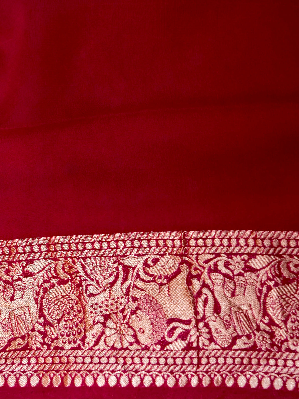 Handwoven Magenta Banarasi Khaddi Georgette Saree