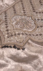 Designer Silver Brocade Tissue Silk Suit