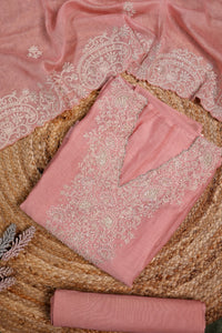 Designer Onion Pink Mul Cotton Suit