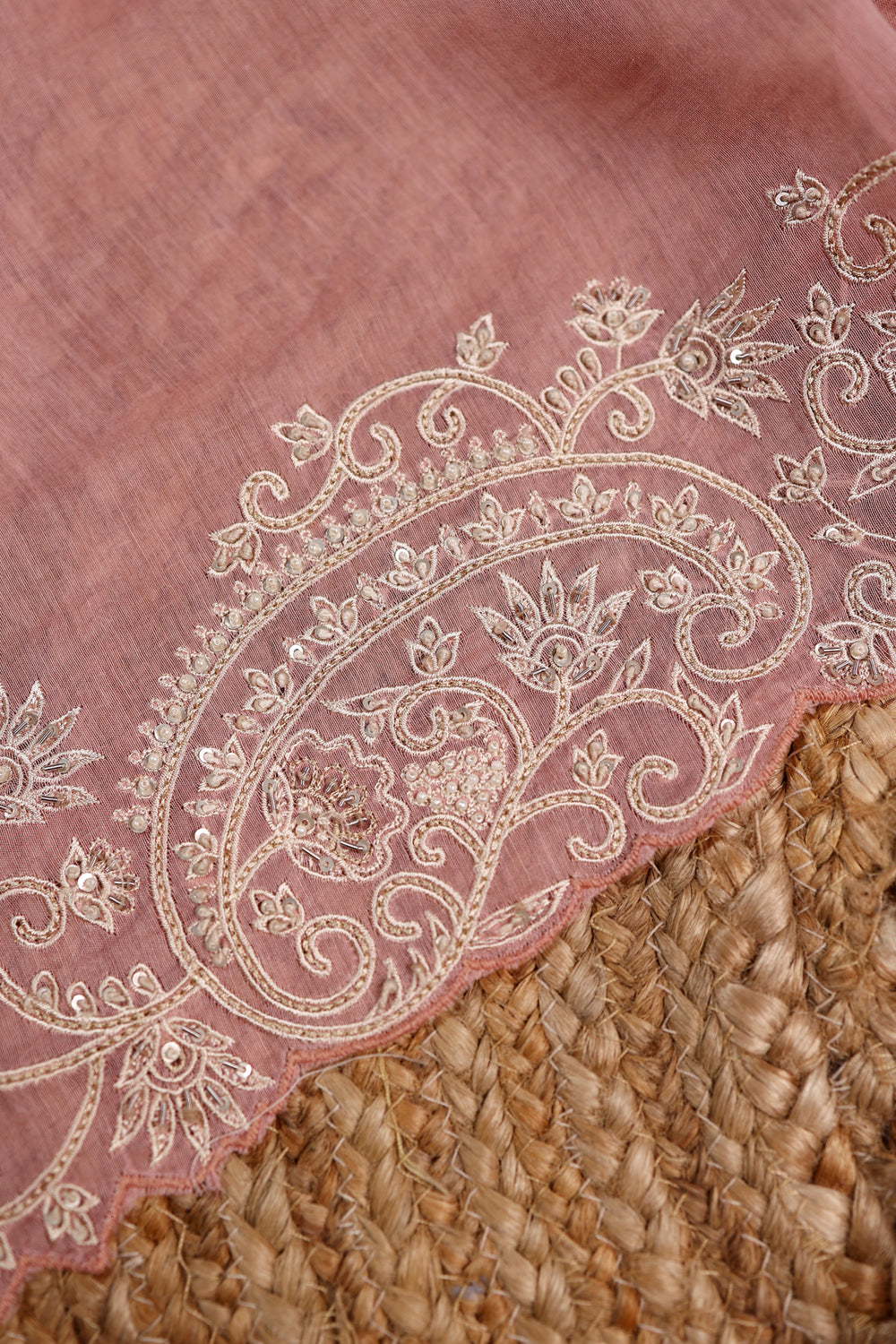 Designer Onion Pink Mul Cotton Suit