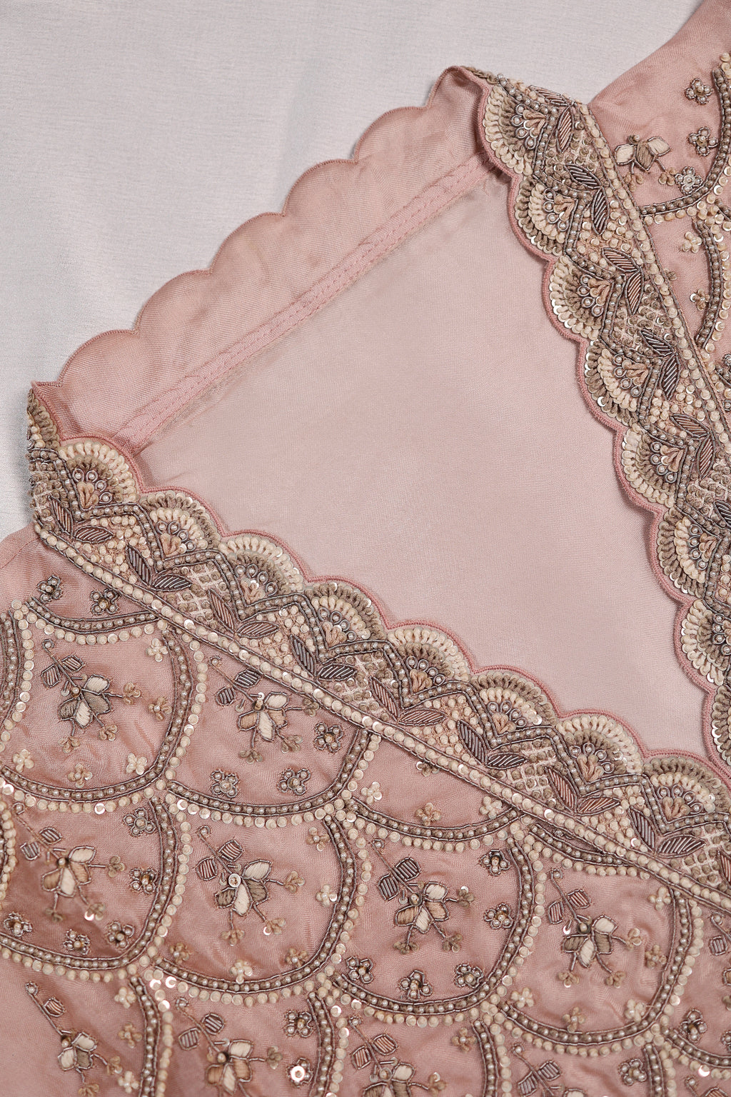 Designer Onion Pink Organza Suit