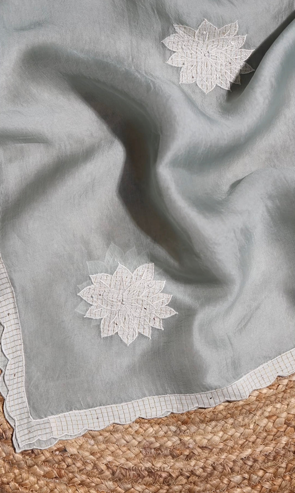 Designer Pista Green Organza Suit