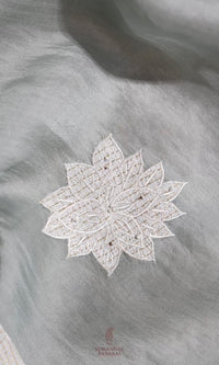 Designer Pista Green Organza Suit