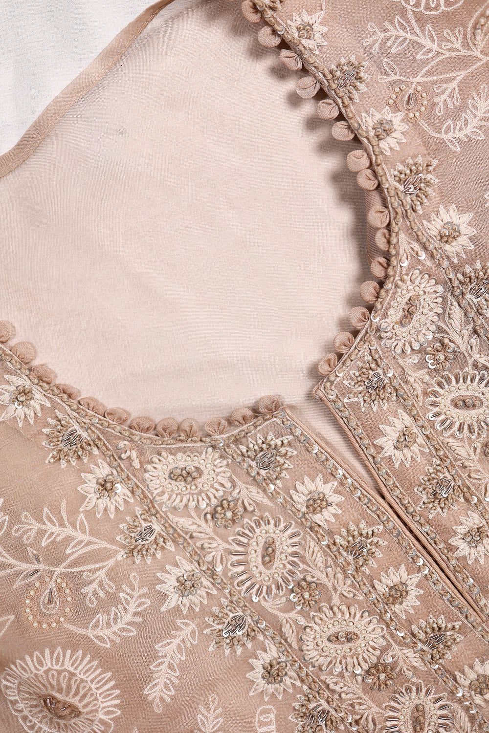 Designer Beige Organza Suit