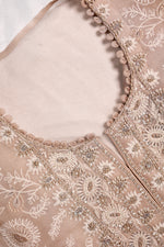 Designer Beige Organza Suit