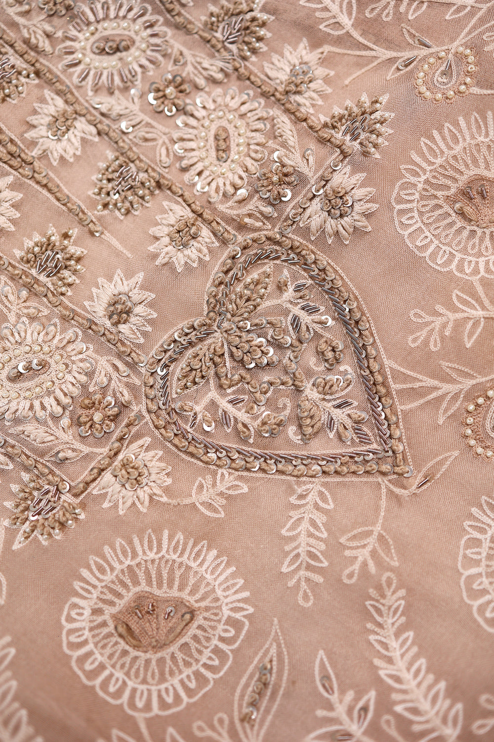 Designer Beige Organza Suit
