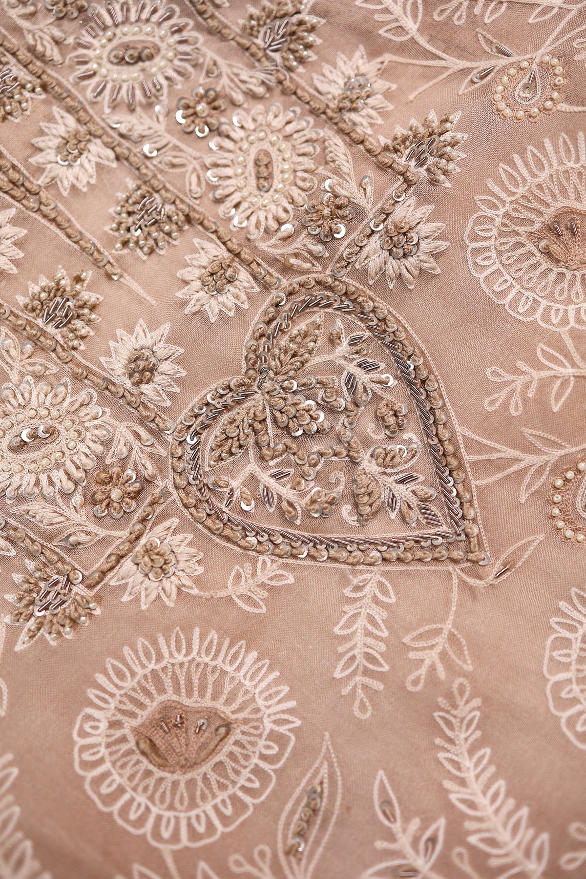 Designer Beige Organza Suit