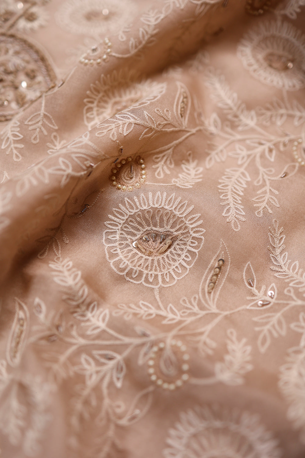 Designer Beige Organza Suit