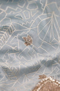 Designer Powder Blue Mul Cotton Suit