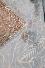 Designer Powder Blue Mul Cotton Suit