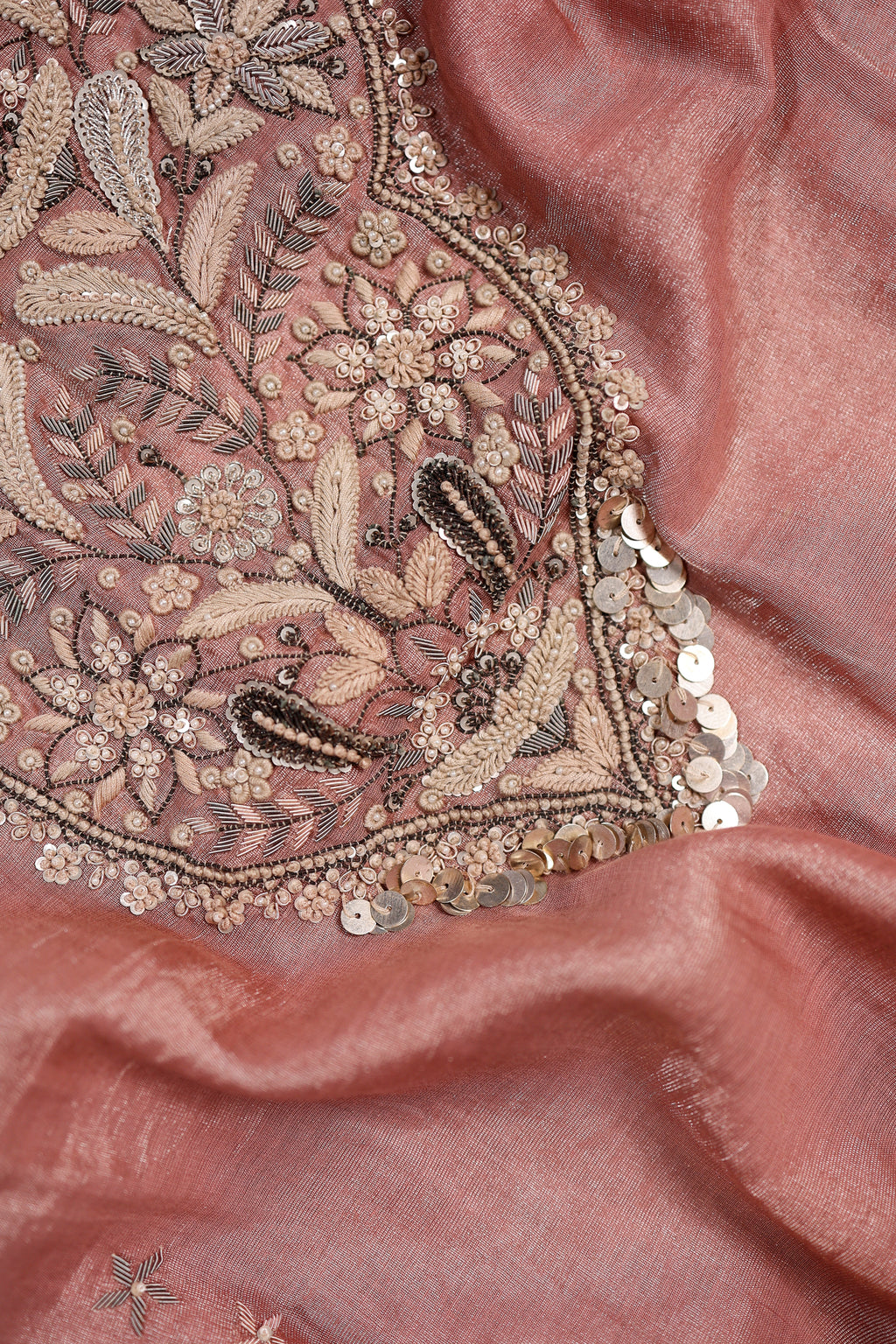 Designer Onion Pink Soft Tissue Silk Suit