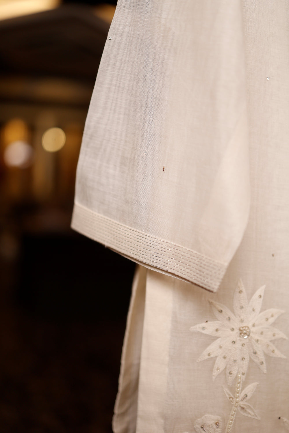 Designer Off White Mul Cotton Suit Set