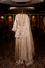 Designer Beige Brocade Silk Suit Set