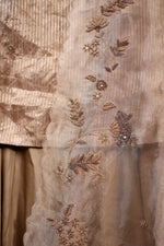 Designer Beige Brocade Silk Suit Set