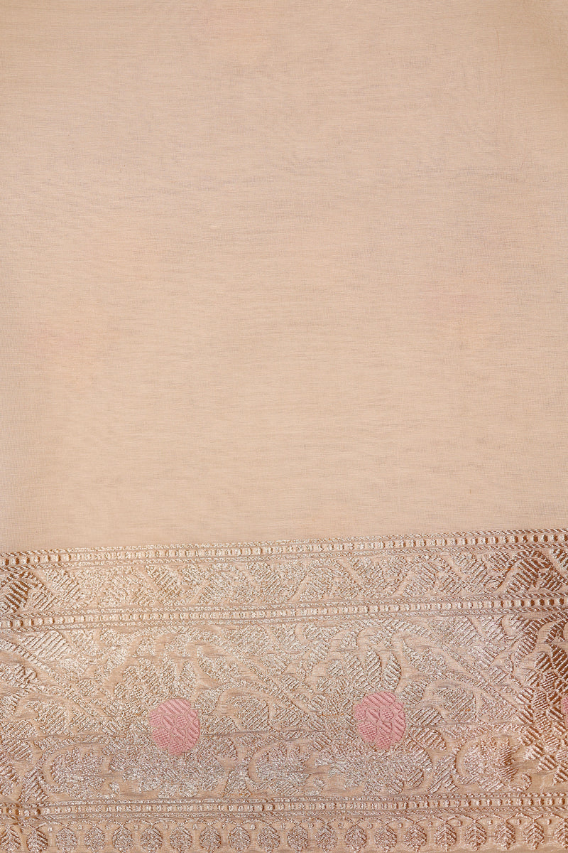 Handwoven Off White Banarasi Handloom Silk Saree